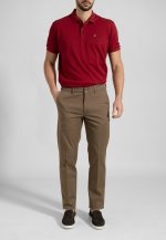 Brown Light gabardine cotton chinos trousers