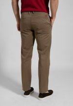 Brown Light gabardine cotton chinos trousers - Image 3