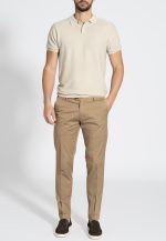 Camel Modern cuffed chinos trousers regular line