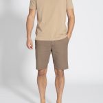 Cinnamon dobby stretch regular fit bermuda