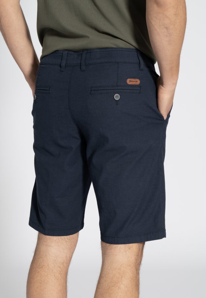 Marine blue dobby stretch regular fit bermuda - Image 4