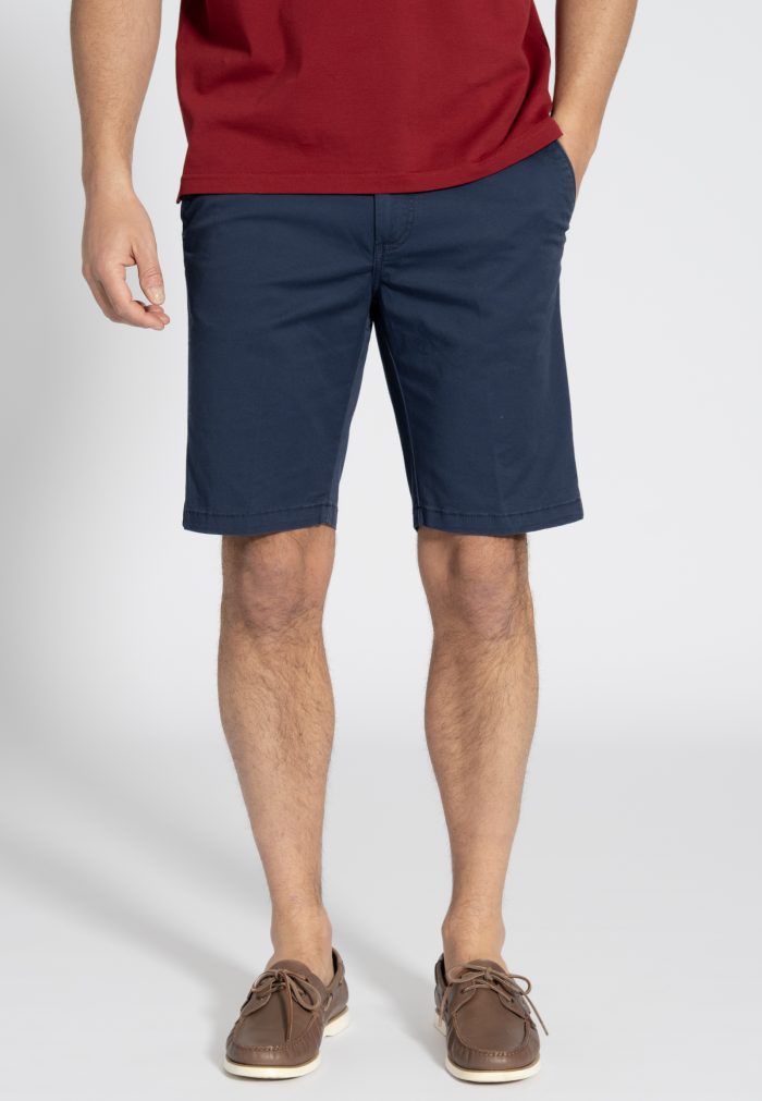 Marine blue Gabardine regular fit bermuda - Image 2