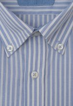 Sky Blue Regular fit slub cotton stripe shirt - Image 2