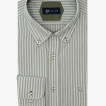 Λαδί Πουκάμισο slub ριγέ κανονική γραμμή