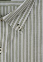 Green Oil Regular fit slub cotton stripe shirt - Image 3