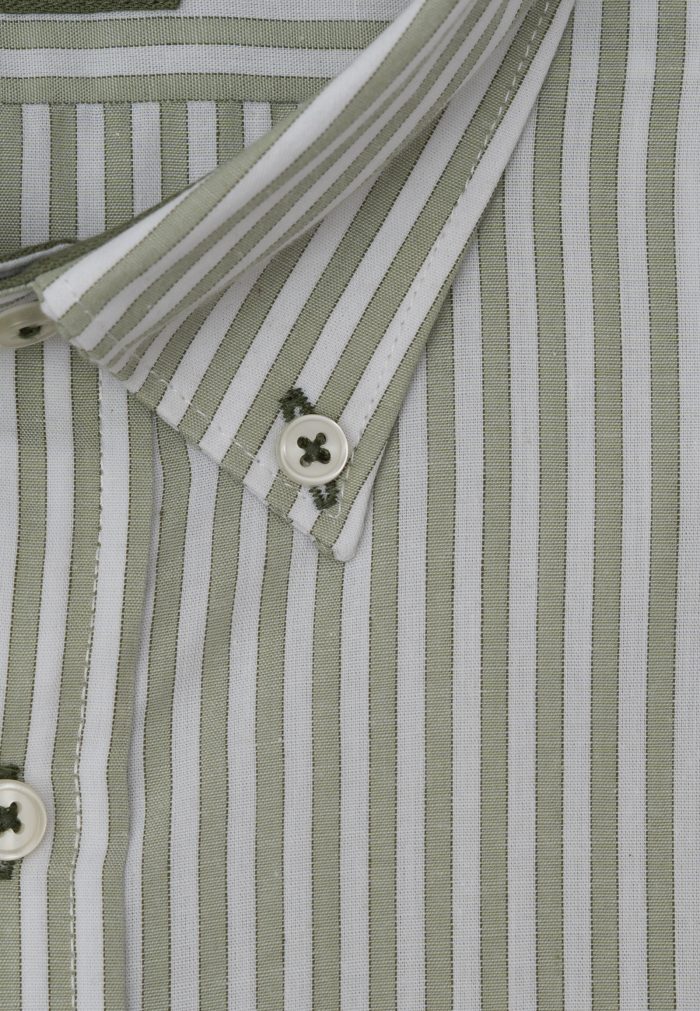 Λαδί Πουκάμισο slub ριγέ κανονική γραμμή - Image 3