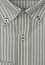 Green Oil Regular fit slub cotton stripe shirt - Image 2