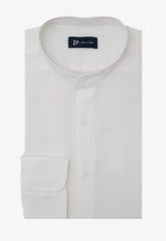 Λευκό Regular fit linen Mao shirt