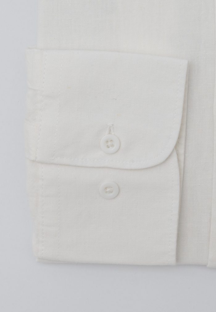 Λευκό Πουκάμισο Μάο λινό κανονική γραμμή - Image 4