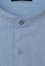 Light Blue Regular fit linen Mao shirt - Image 2