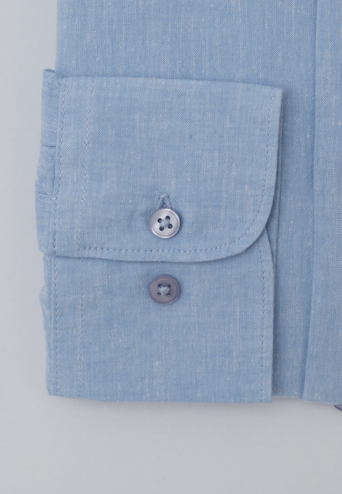 Γαλάζιο Πουκάμισο Μάο λινό κανονική γραμμή - Image 4