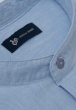 Light Blue Regular fit linen Mao shirt - Image 3