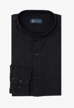 Black Regular fit linen Mao shirt