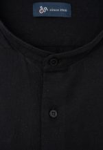 Black Regular fit linen Mao shirt - Image 2