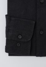 Black Regular fit linen Mao shirt - Image 4