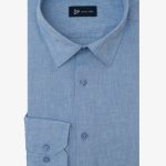 Σιέλ Πουκάμισο λινό κανονική γραμμή