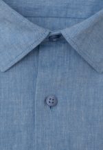 Light blue Regular fit linen shirt - Image 5