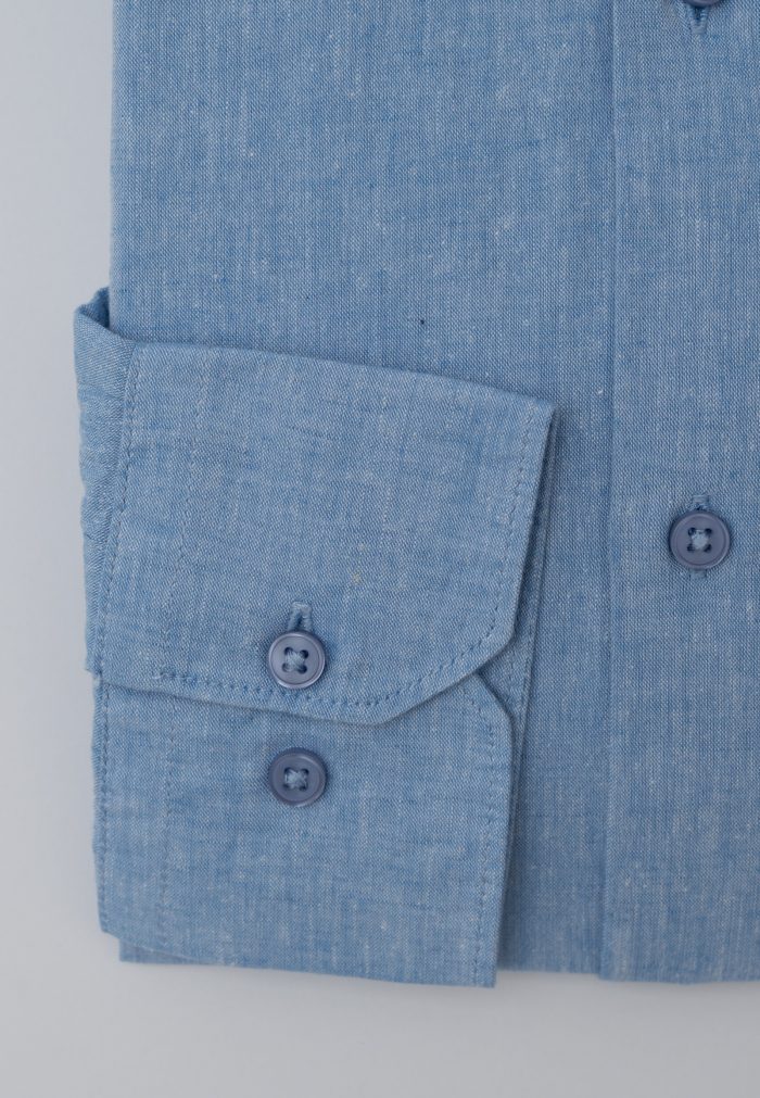 Σιέλ Πουκάμισο λινό κανονική γραμμή - Image 2