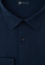 Dark blue Regular fit linen shirt - Image 2