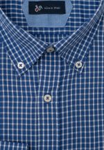 Blue marine Regular fit check shirt - Image 2