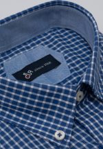 Blue marine Regular fit check shirt - Image 5