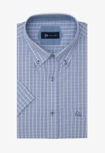 Blue Short sleeve regular fit check shirt
