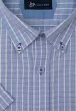 Blue Short sleeve regular fit check shirt - Image 2