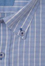 Blue Short sleeve regular fit check shirt - Image 4