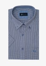 Blue Short sleeve regular fit check shirt