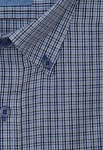 Blue Short sleeve regular fit check shirt - Image 4