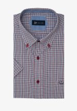 Red Short sleeve regular fit check shirt
