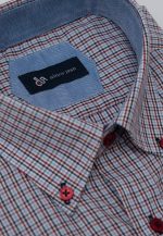 Red Short sleeve regular fit check shirt - Image 3