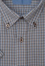Brown Short sleeve regular fit check shirt - Image 2