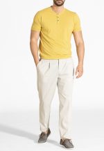 Ochra Buttoned slub jersey T-shirt