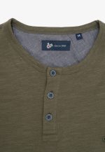 Olive Buttoned slub jersey T-shirt - Image 5