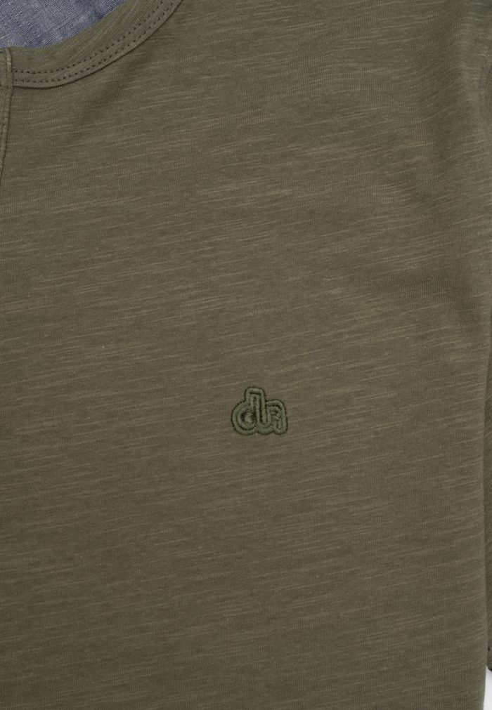 Λαδί Slub jersey T-shirt με κουμπιά - Image 4