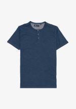 Blue Buttoned slub jersey T-shirt - Image 2