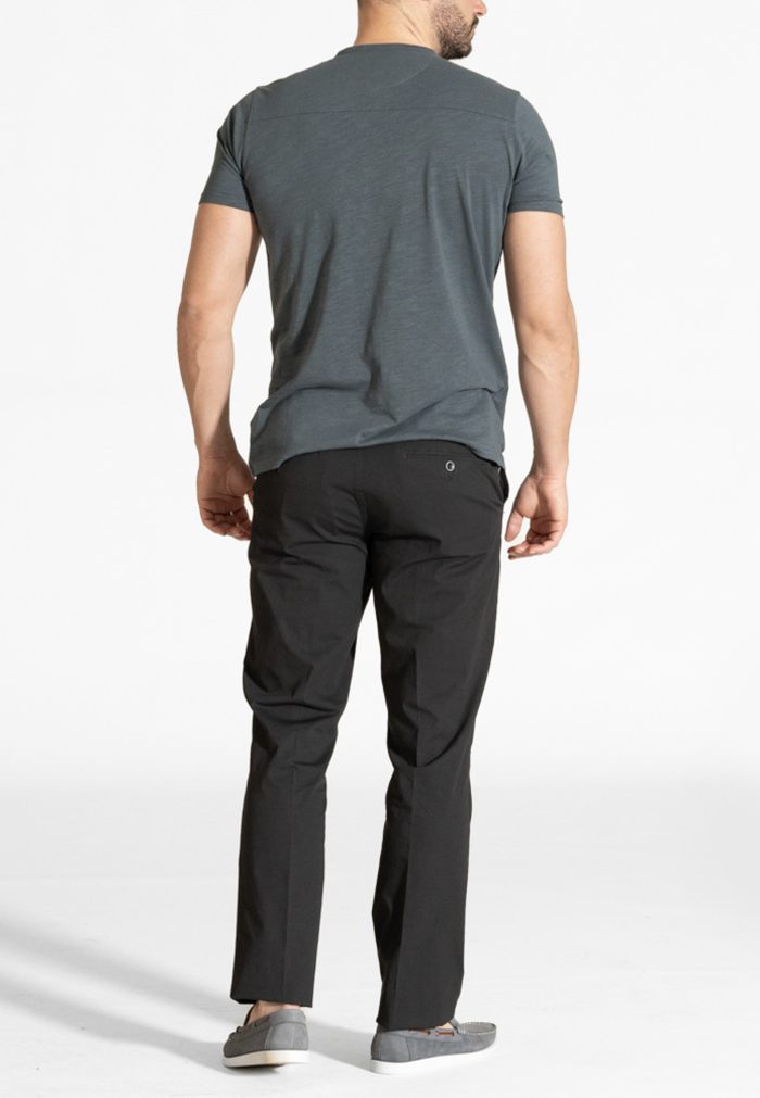 Πετρόλ Slub jersey T-shirt με κουμπιά - Image 3