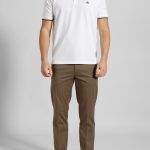 White polo piquet with stripe