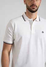 White polo piquet with stripe - Image 3