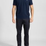 Ναυτικό μπλε πικέ πόλο με ρίγα