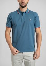 Pilot Blue polo piquet with stripe - Image 2