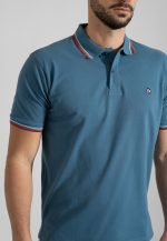 Pilot Blue polo piquet with stripe - Image 3