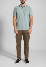 Mint polo piquet with stripe