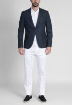 Mistolino blue melange blazer