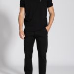 Μαύρο Peach touch chino παντελόνι κανονική γραμμή