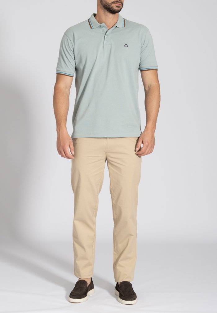 Beige Peach touch cotton chinos trousers regular line - Image 5