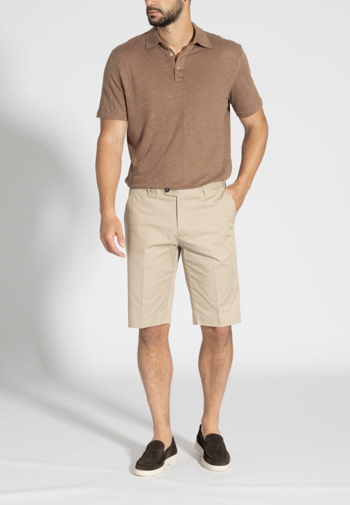 Μπεζ Βερμούδα chino twill βαμβάκι - Image 4