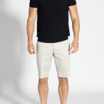 Απαλό γκρι Βερμούδα chino twill βαμβάκι