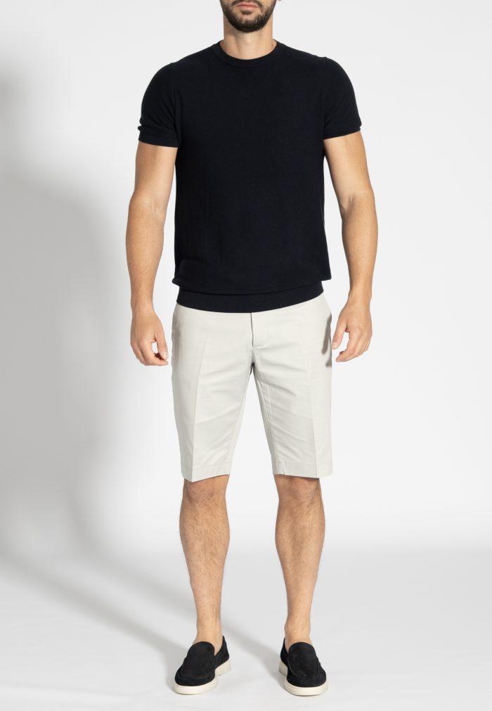 Απαλό γκρι Βερμούδα chino twill βαμβάκι - Image 4